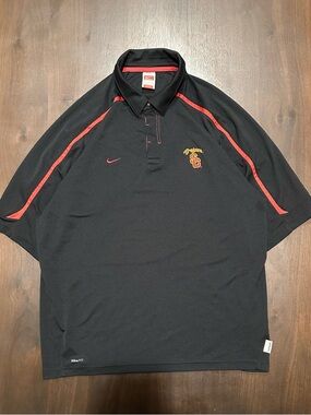Nike Black and Red USC Trojans Polo